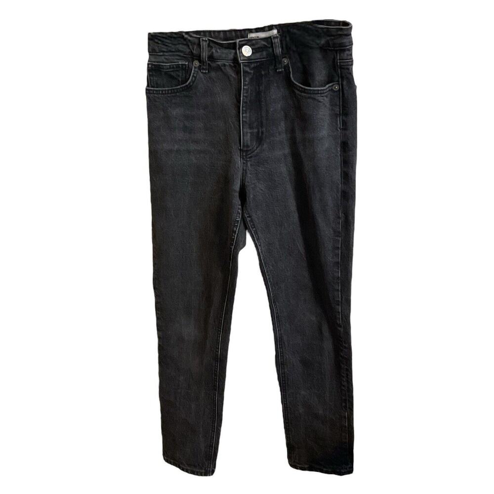 Zara Jeans Women's Size 6 Black Denim High Rise Cotton Elastane - Picture 2 of 8